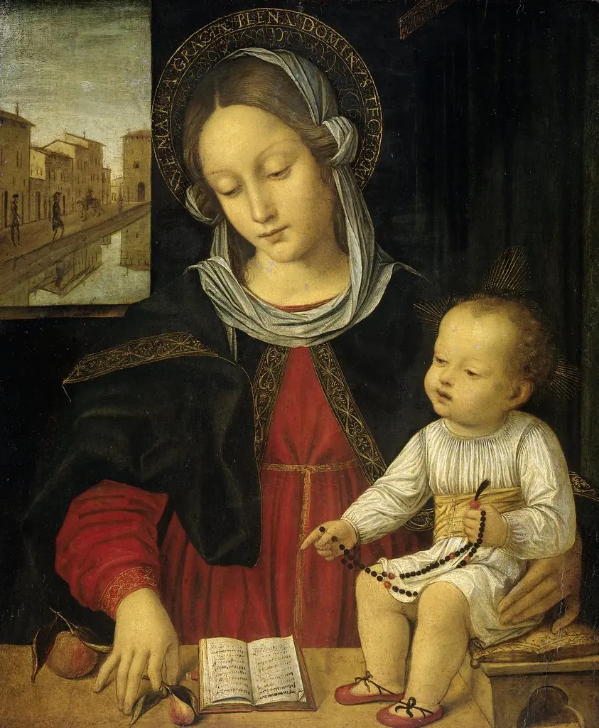 Madonna and Child, by Ambrogio Bergognone, oil