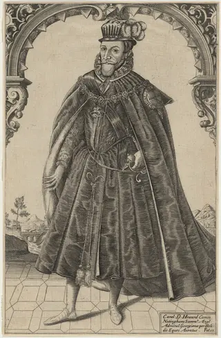 Charles Howard, First Earl of Nottingham, by William Rogers, ink, 1602