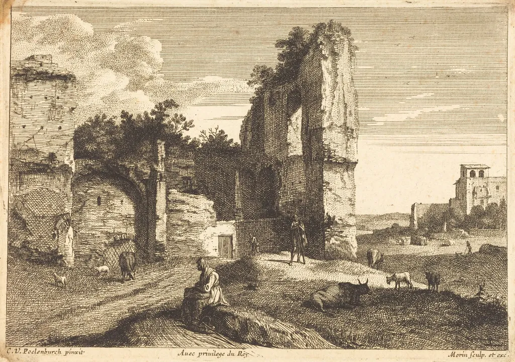 Old Woman Seated, by Jean Morin, ink, 1625