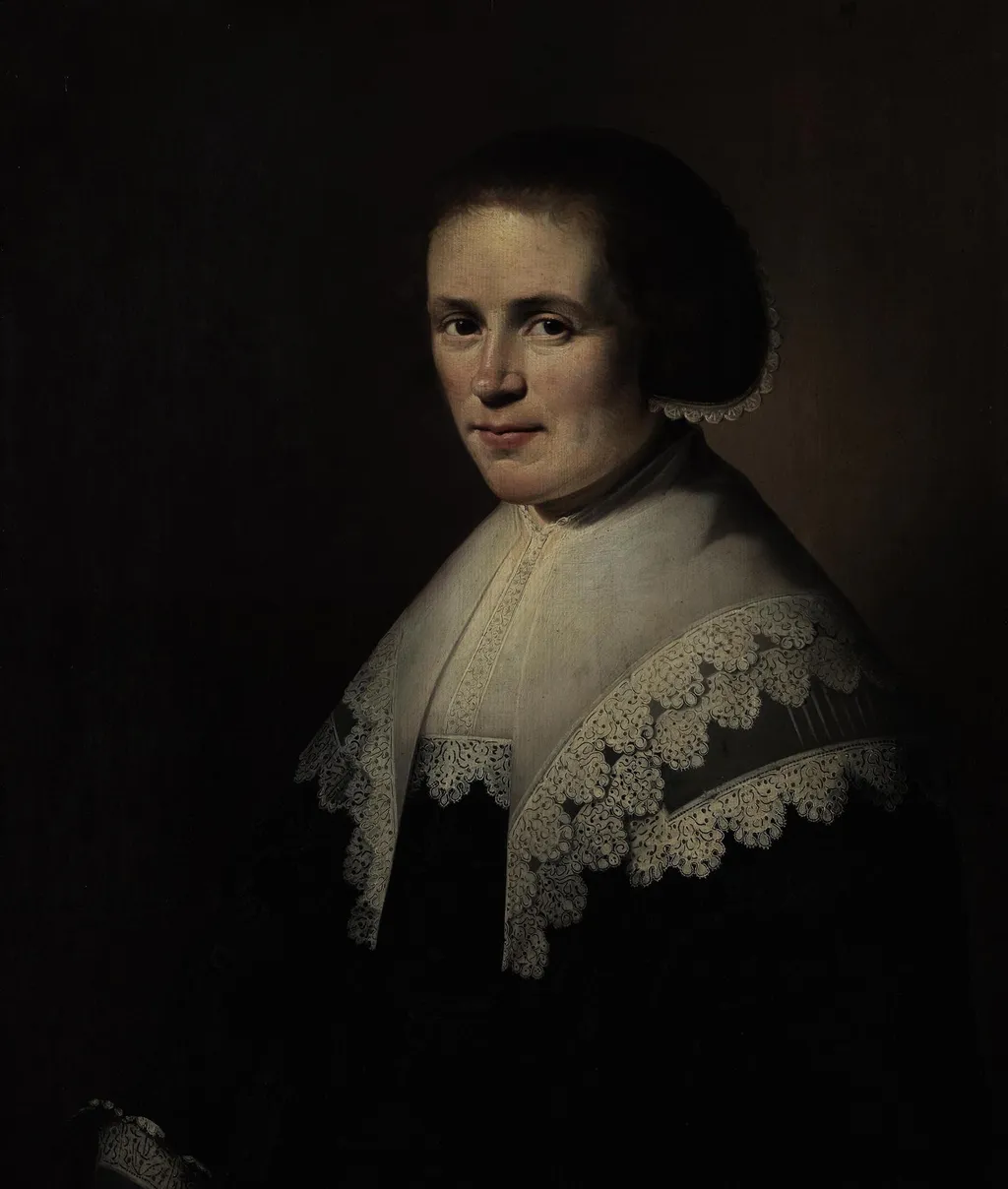Portrait of a Woman, by Hendrick Cornelisz. van Vliet, oil, 1641