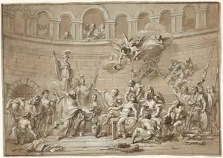 Martyrdom of Saint Lawrence, by Paolo Gerolamo Piola, gouache, 1722