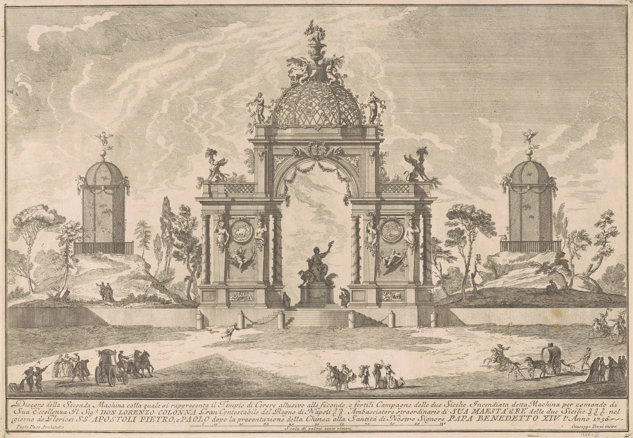 The Seconda Macchina for the Chinea of 1756: The Temple of Ceres, detail