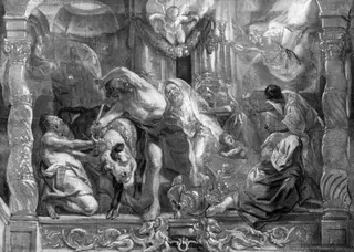 Triumph of the Lord's Supper over the bloody sacrifice of paganism, by Jacob Jordaens, unspecified, 1646