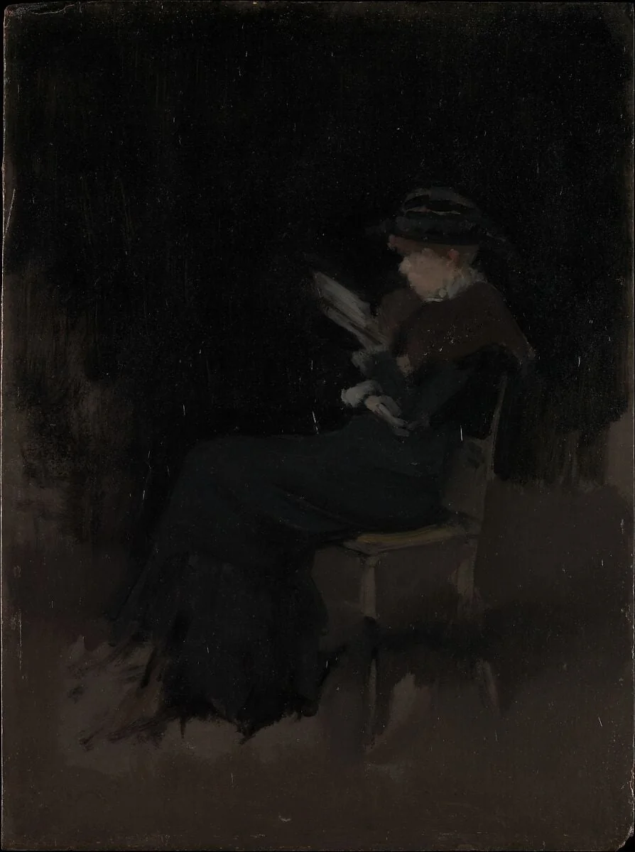 Arrangement in Black: Girl Reading, detail