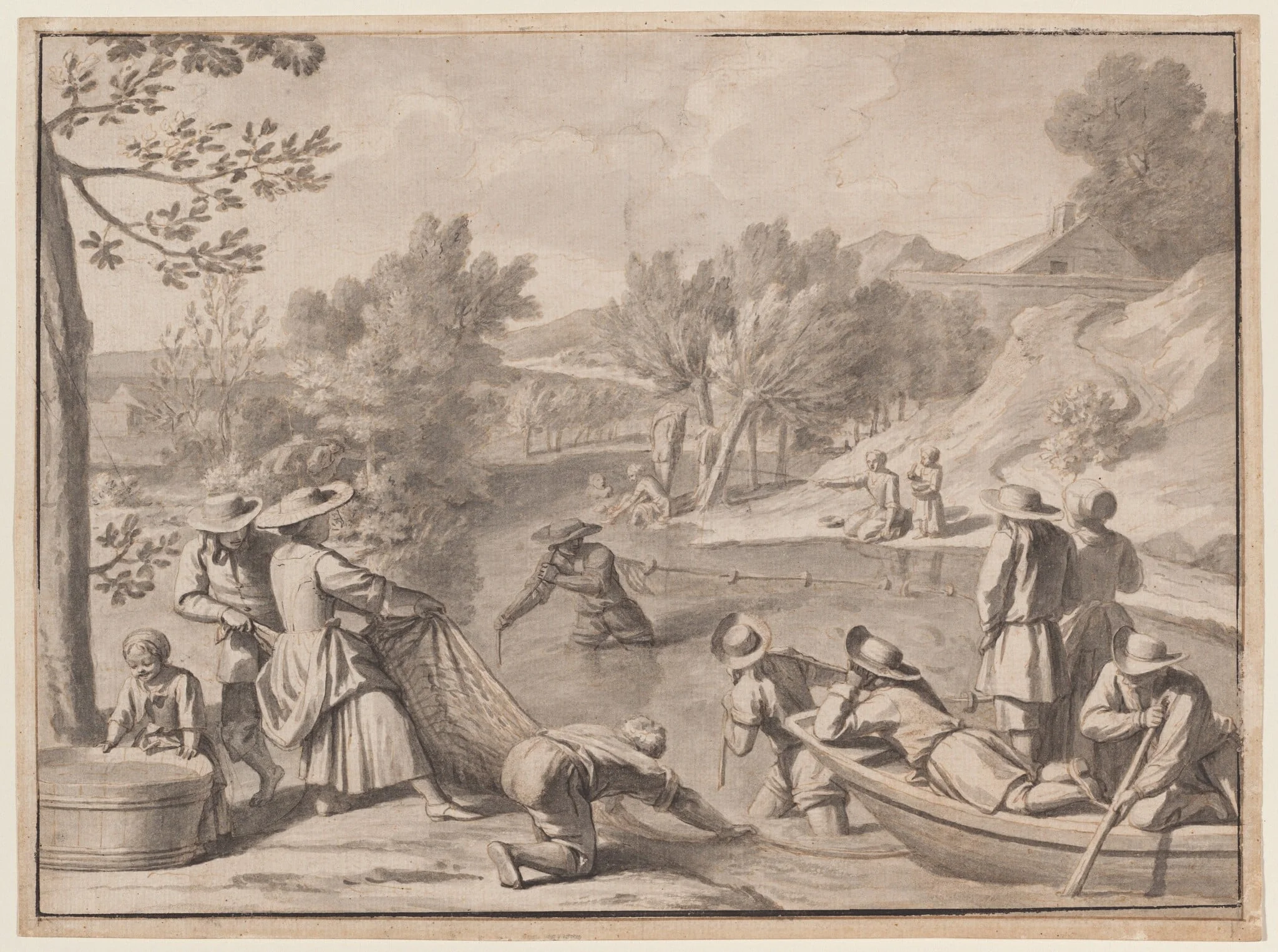 August: Fishing, detail