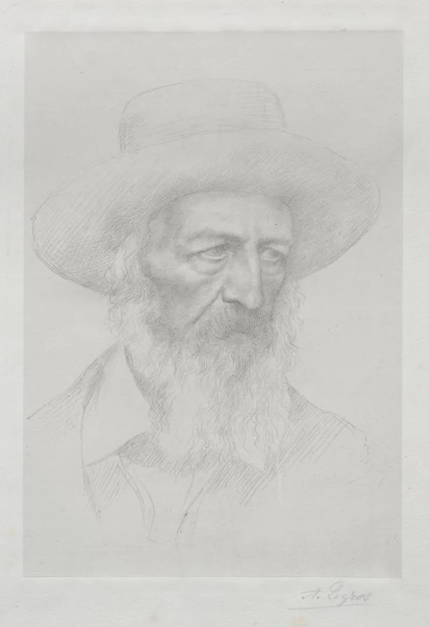 Portrait of Alfred Lord Tennyson, detail