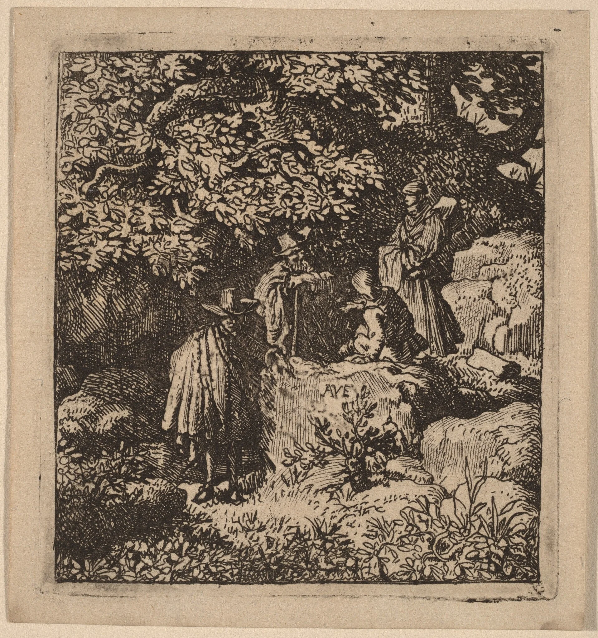 Four Figures under a Tree, detail