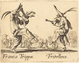 Franca Trippa and Fritellino, by Jacques Callot, ink, 1622