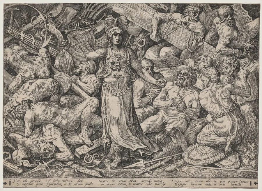 Victory Surrounded by Prisoners and Trophies, detail