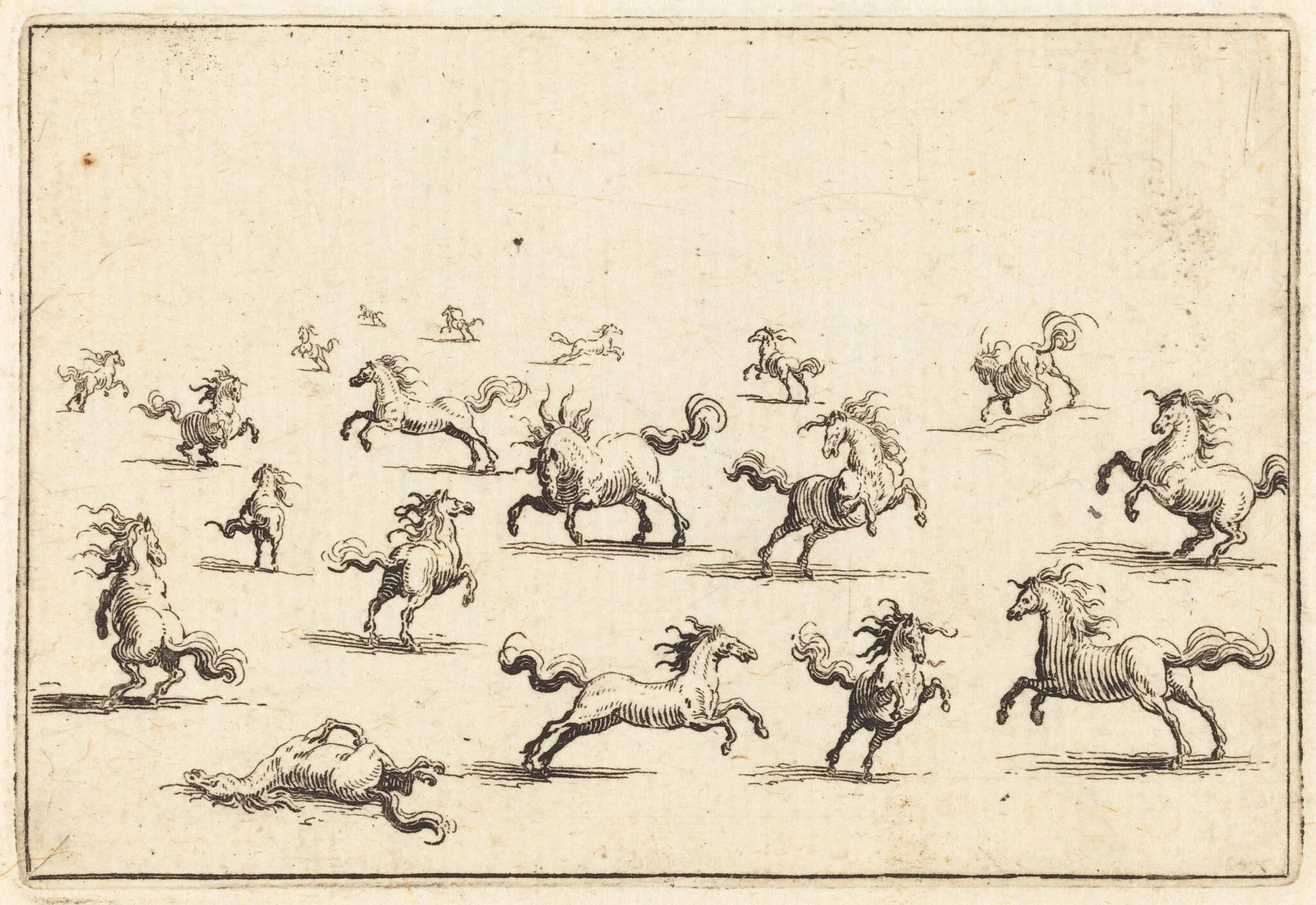 Horses Running, detail