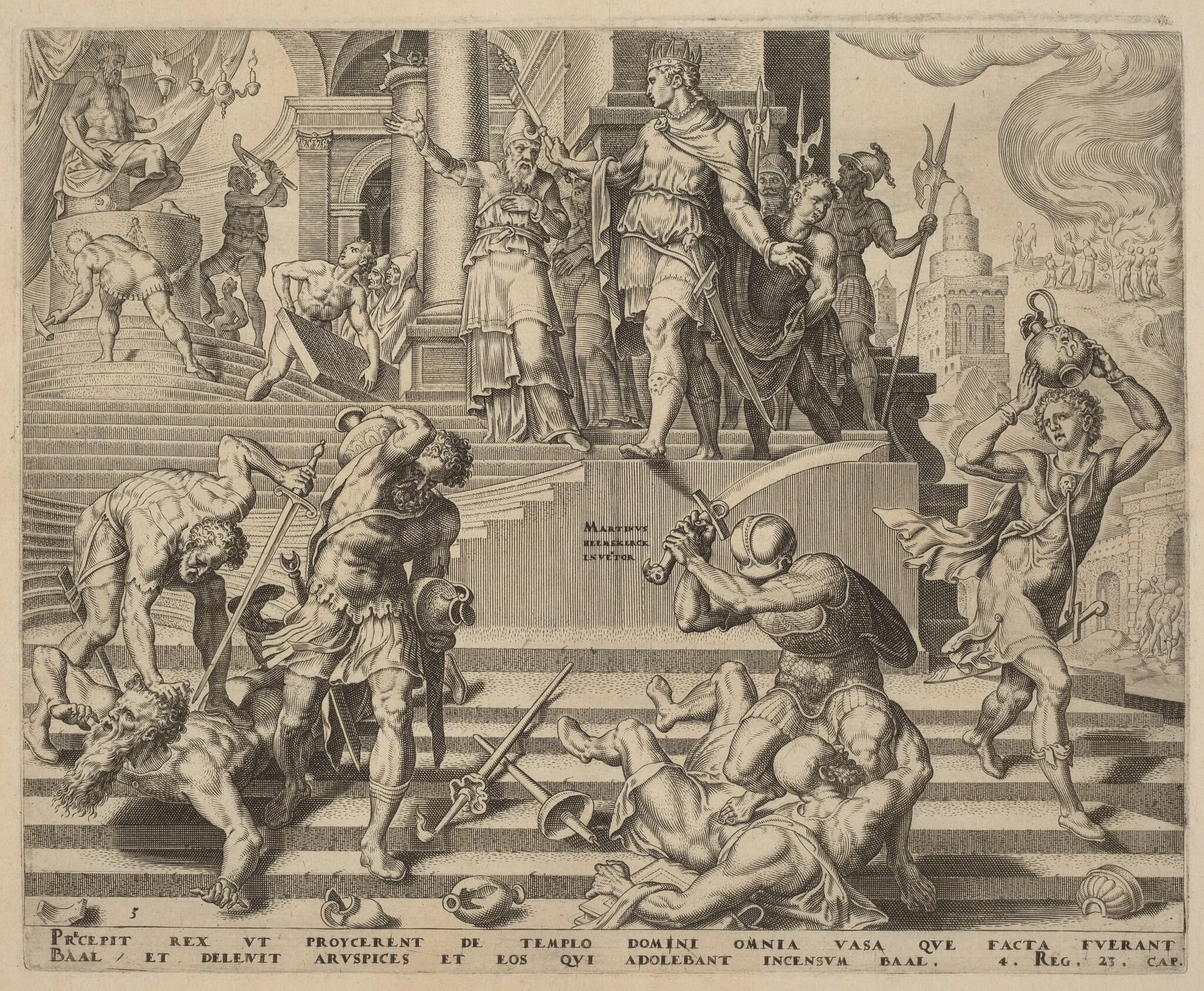 The Destruction of the Temple of Baal and the Slaughter of His Priests, detail