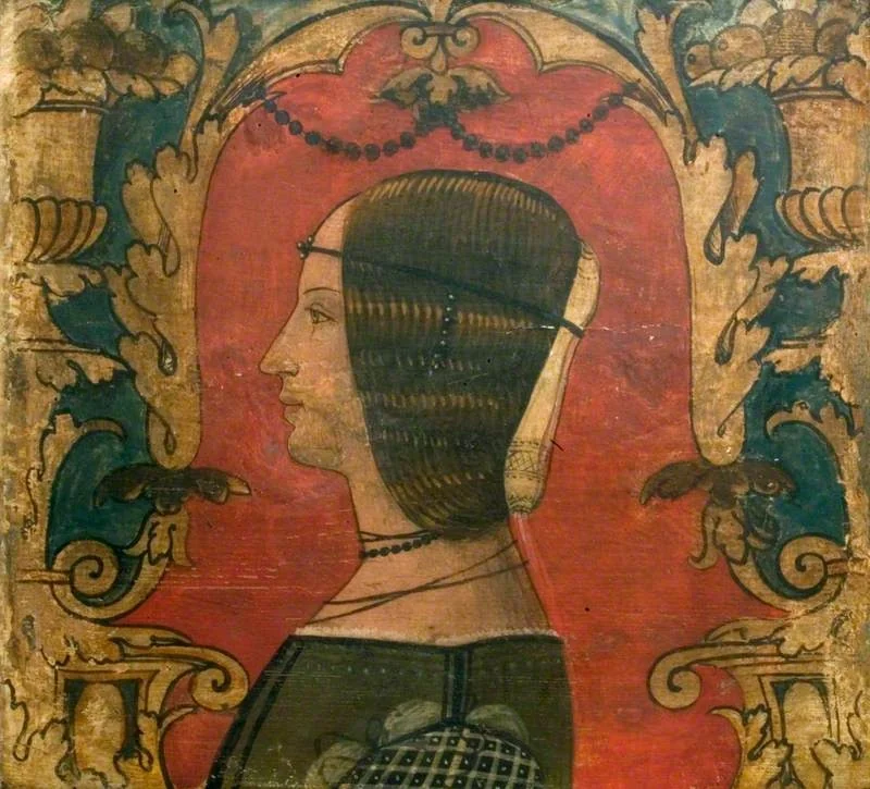 Profile Bust of a Lady Facing Left (one of 29 painted panels from a frieze), detail