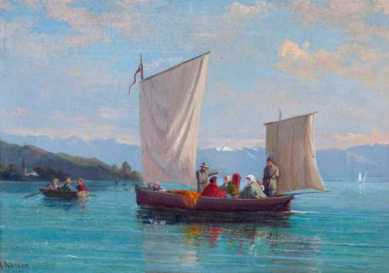 A Sailing Boat and a Rowing Boat, detail