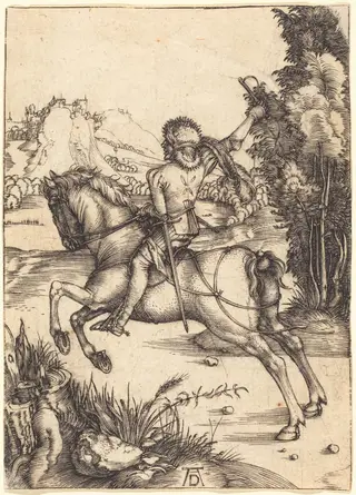 The Little Courier, by Albrecht Dürer, ink, 1496