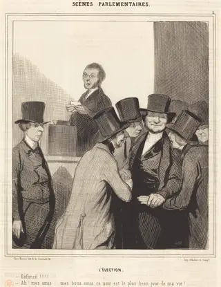 L'Élection, by Honoré Daumier, ink, 1843