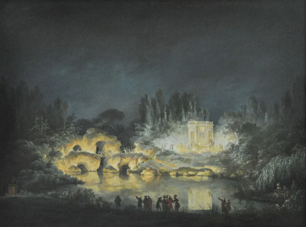 Illumination of the Belvedere Pavilion, by Claude-Louis Châtelet, oil, 1791