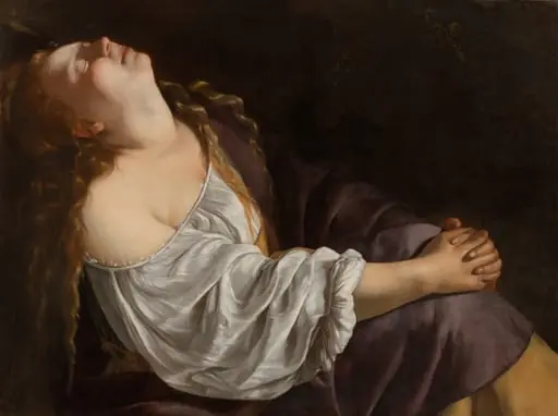 Mary Magdalene in Ecstasy, by Artemisia Gentileschi, oil, 1625