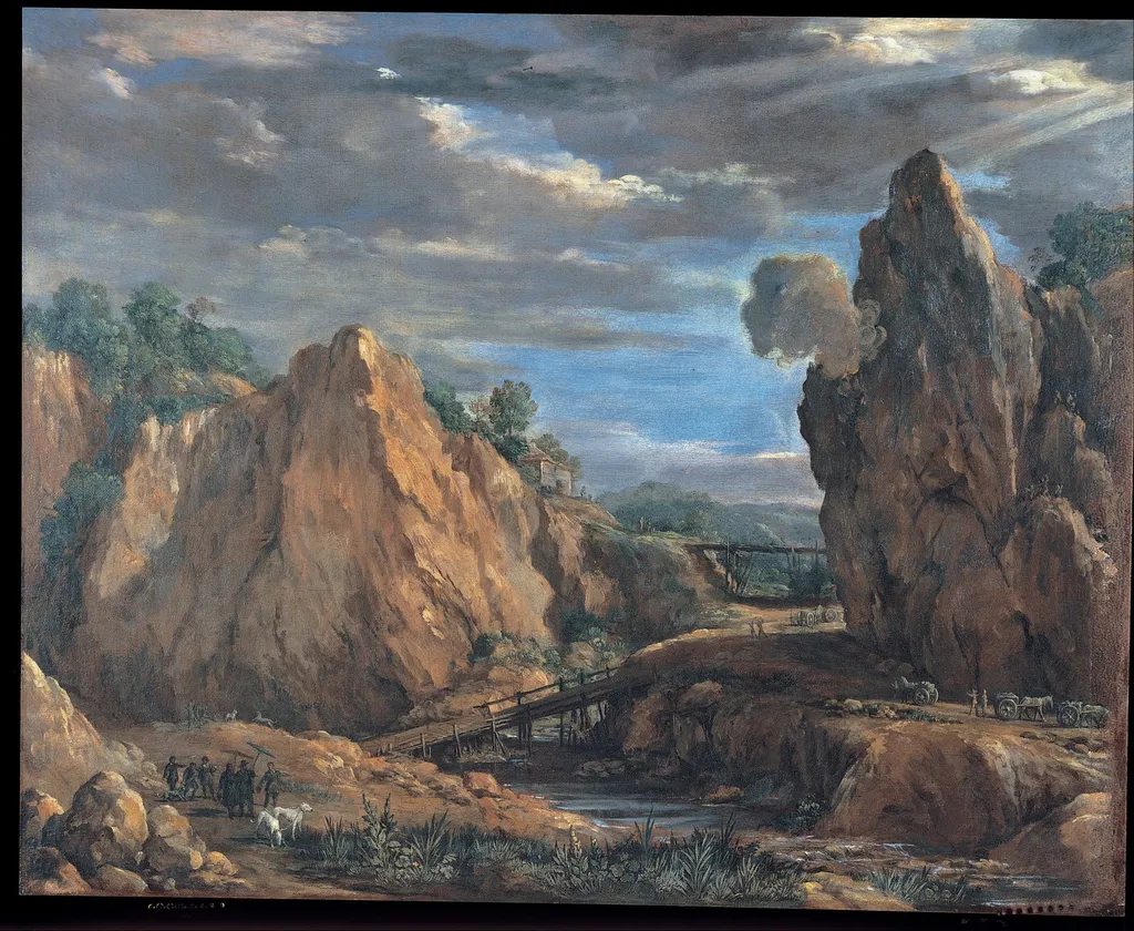 The allume mines of Tolfa, by Pietro da Cortona, oil, 1635
