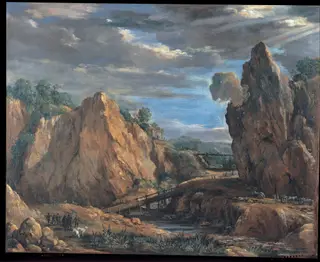 The allume mines of Tolfa, by Pietro da Cortona, oil, 1635