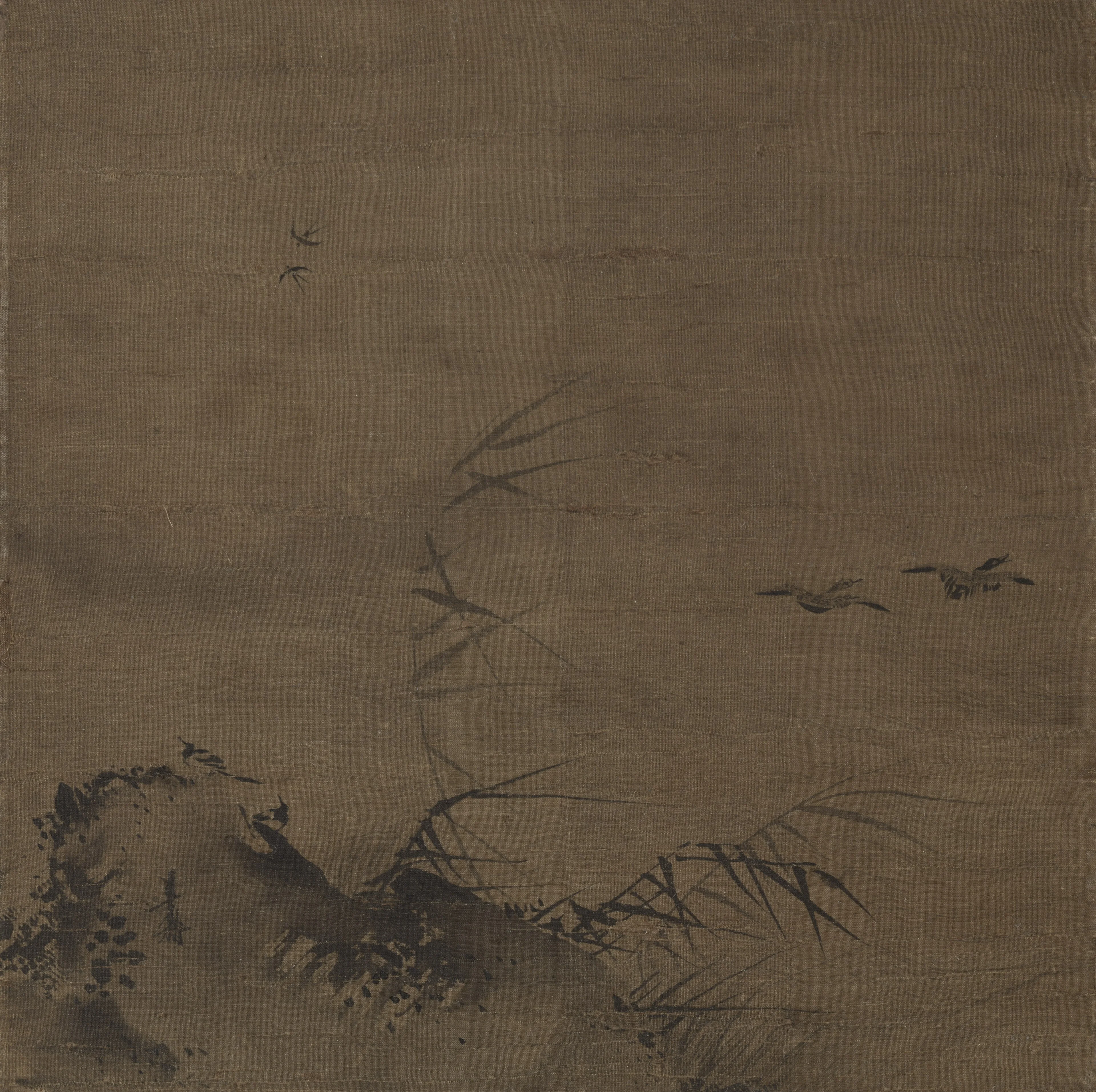 Waterfowl and Reeds, detail