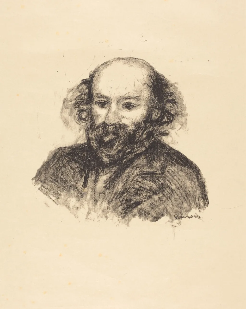 Paul Cezanne, by Pierre-Auguste Renoir, ink, 1902
