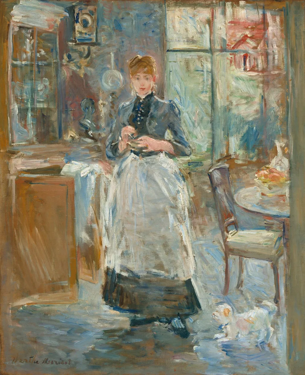 In the Dining Room, by Berthe Morisot, oil, 1886