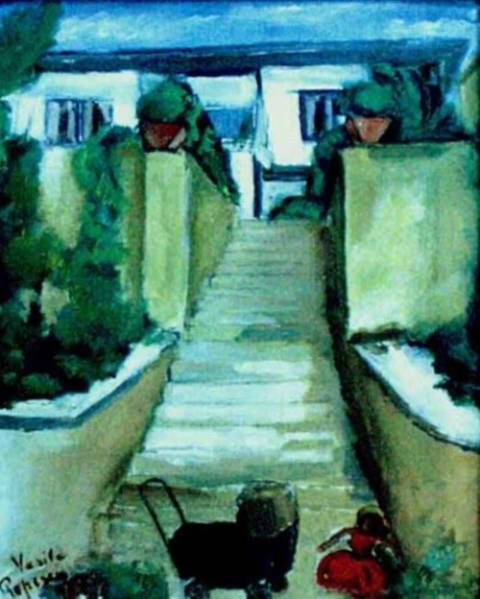 Peisaj cu casă, detail