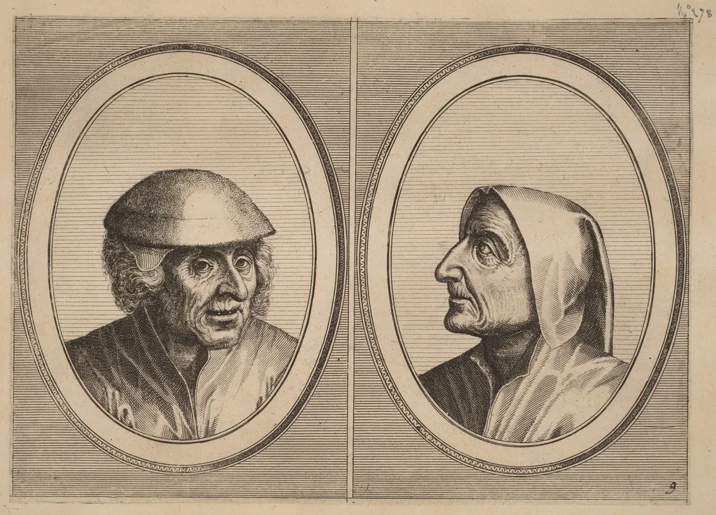 "Kees Geldt-sack" and "Kaarighe Truy", by Lucas van Doetechum, ink, 1564