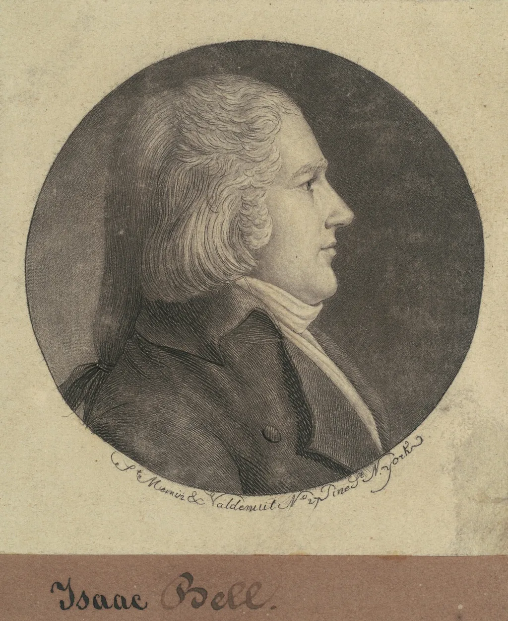 Isaac Bell, by Charles B. J. Févret de Saint-Mémin, ink, 1797