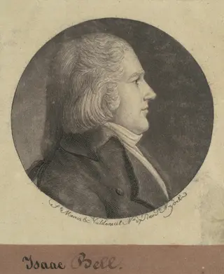 Isaac Bell, by Charles B. J. Févret de Saint-Mémin, ink, 1797