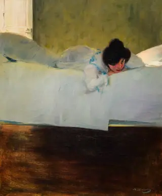 Idle Hours, by Ramon Casas, oil, 1900