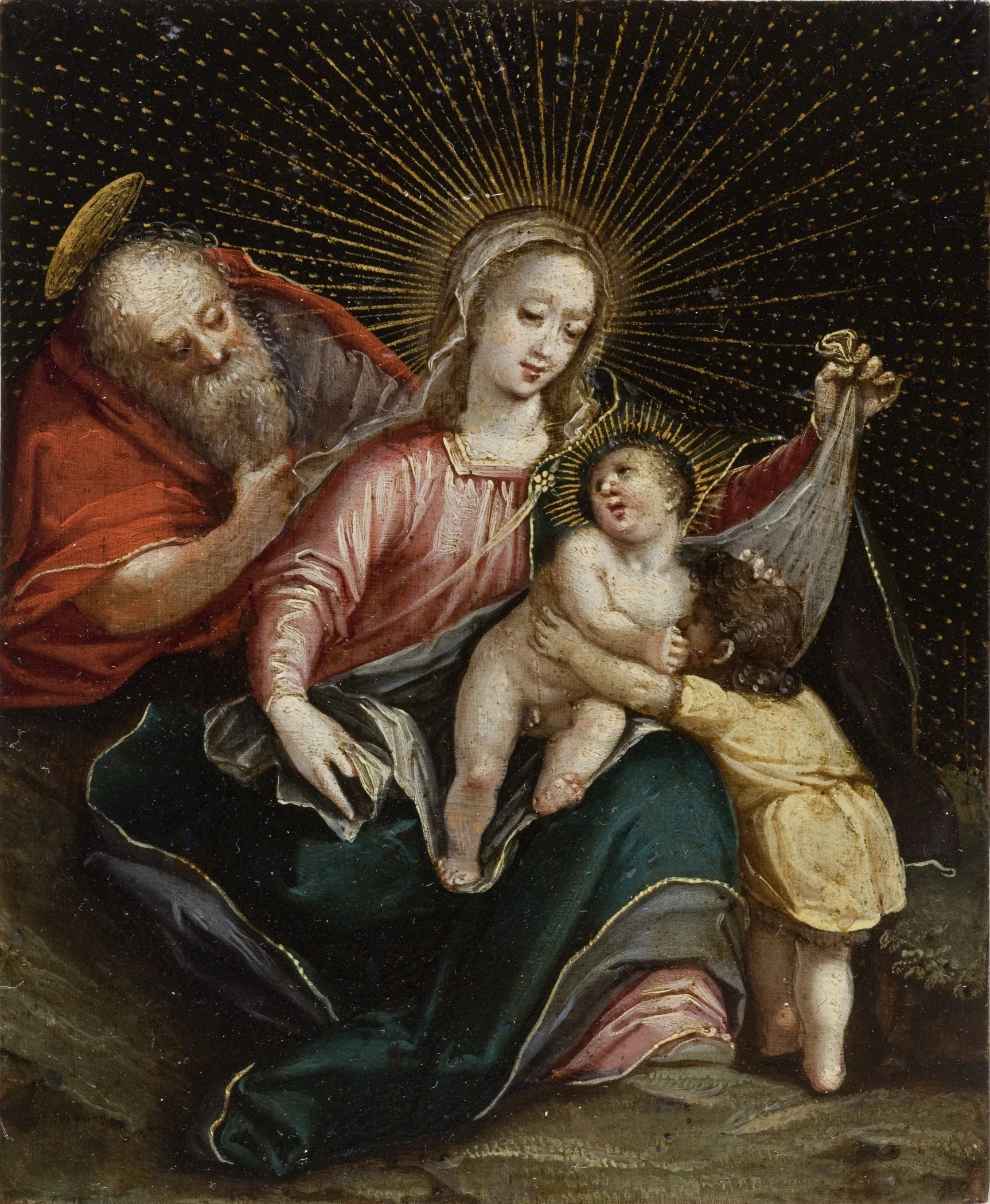 The Holy Family with Saint John the Baptist (La sagrada familia con San Juan Bautista), detail