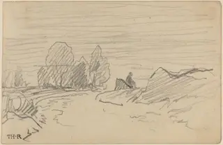 Landscape I, by Théodore Rousseau, graphite, 1840