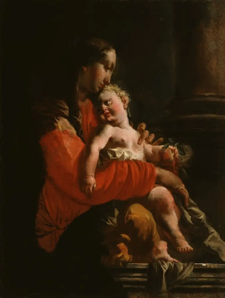 Virgin and Child, by Giovanni Battista Tiepolo, oil, 1720