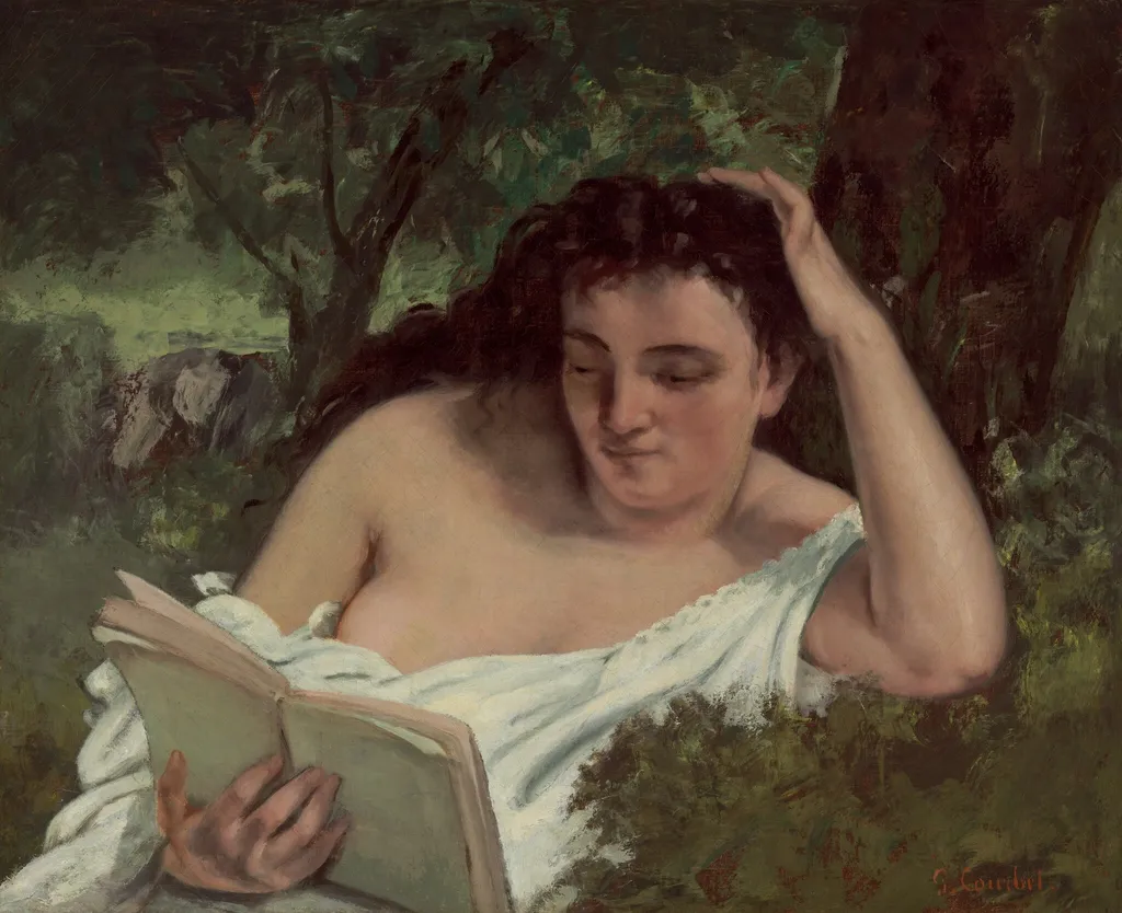 A Young Woman Reading, by Gustave Courbet, oil, 1867