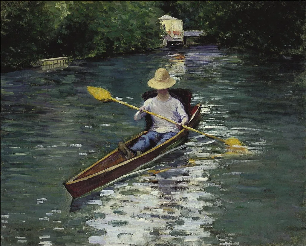 Canoe on the Yerres River, by Gustave Caillebotte, oil, 1890
