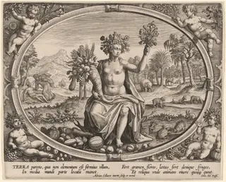 Terra (Earth), by Adriaen Collaert, ink, 1587