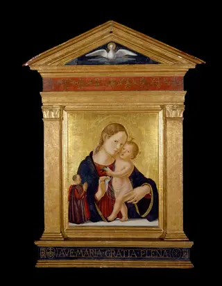 Virgin and Child with Donor, by Antoniazzo Romano, unspecified, 1490