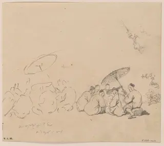 Two drawings of a group of Chinese figures, by George Chinnery, 16