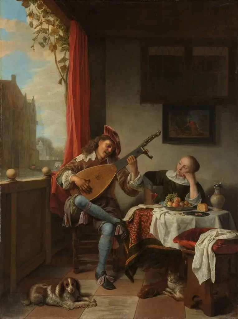 Lute Player, by Hendrik Martenszoon Sorgh, oil, 1661