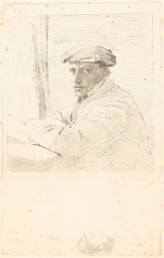 The Engraver Joseph Tourny (Le graveur Joseph Tourny), by Edgar Degas, ink, 1857