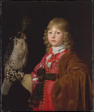 Portrait of a Boy with a Falcon, by Wallerant Vaillant, oil, 1660