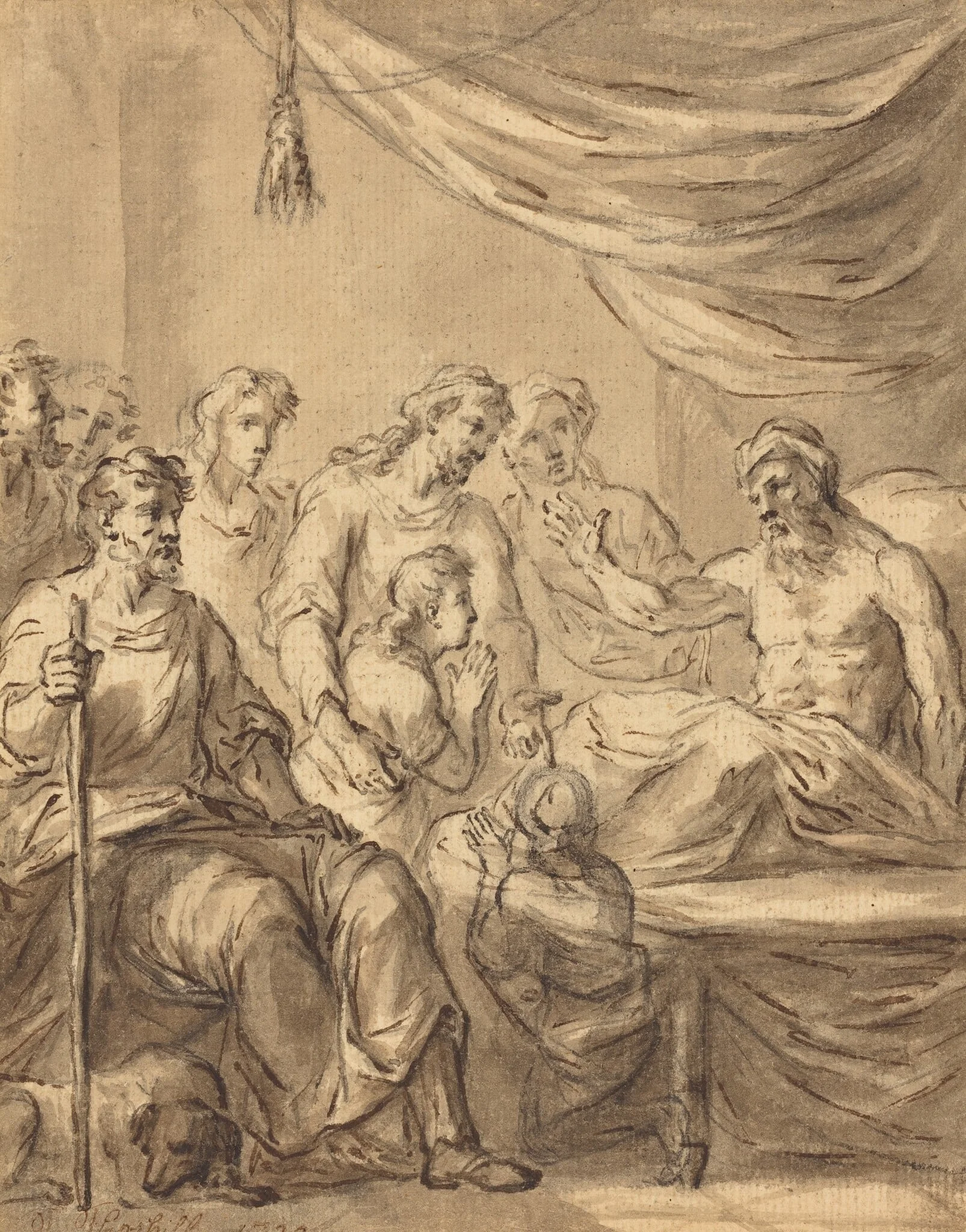 Jacob Allowing Benjamin to Go to Egypt with His Brothers, detail