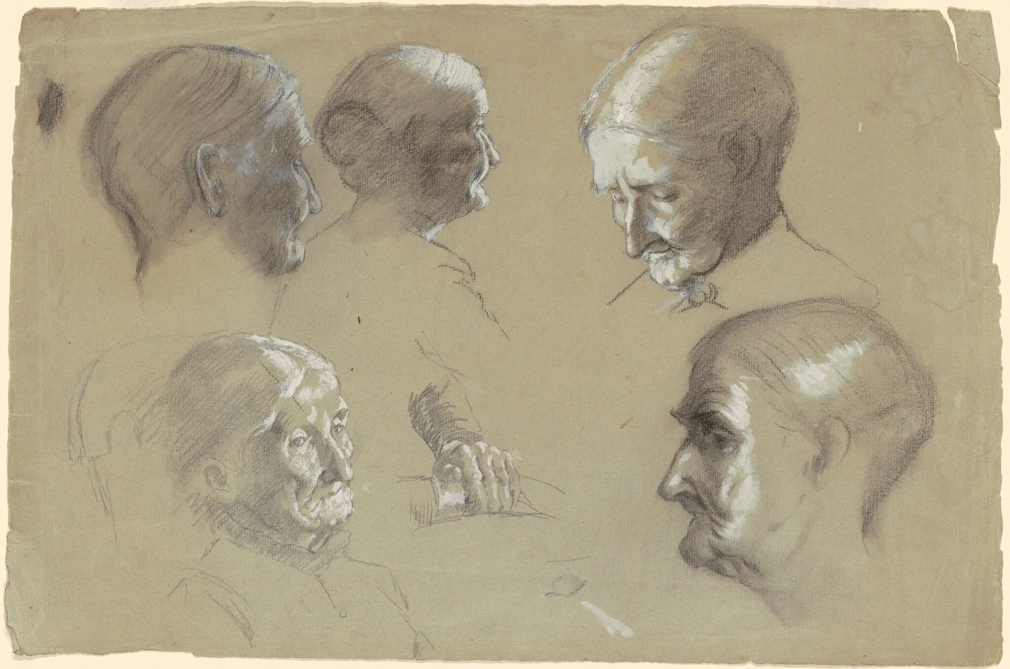 Studies of an Elderly Woman, detail