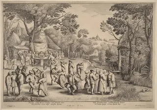 Rustic Wedding Dance, by Wenceslaus Hollar, ink, 1650