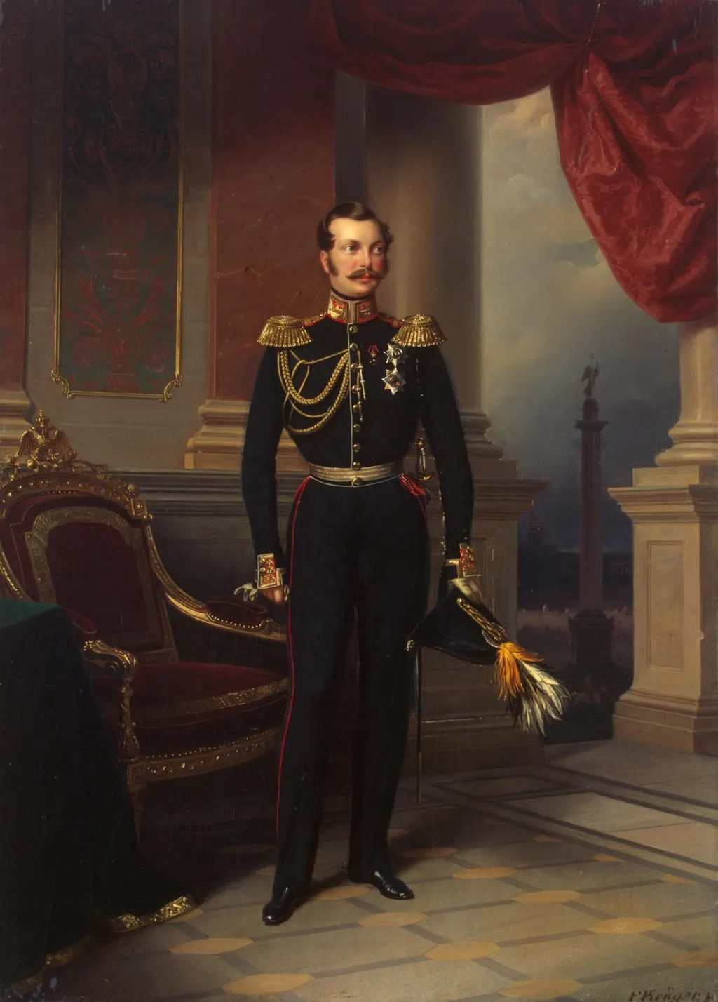 Portrait of Grand Prince Alexander Nikolayevich, by Franz Krüger, oil, 1840