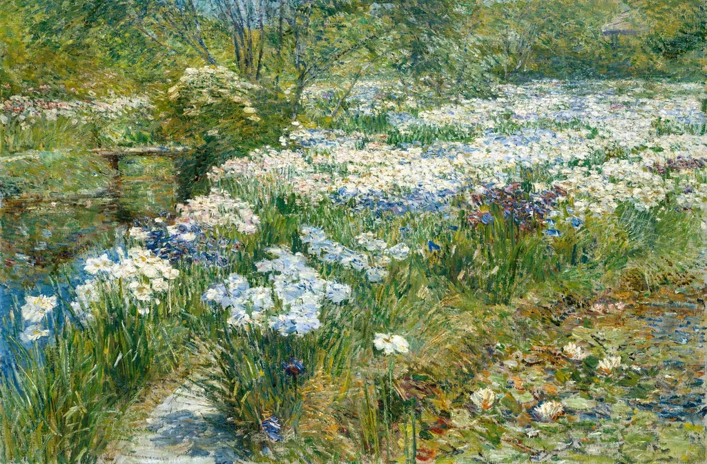 The Water Garden, by Childe Hassam, oil, 1909