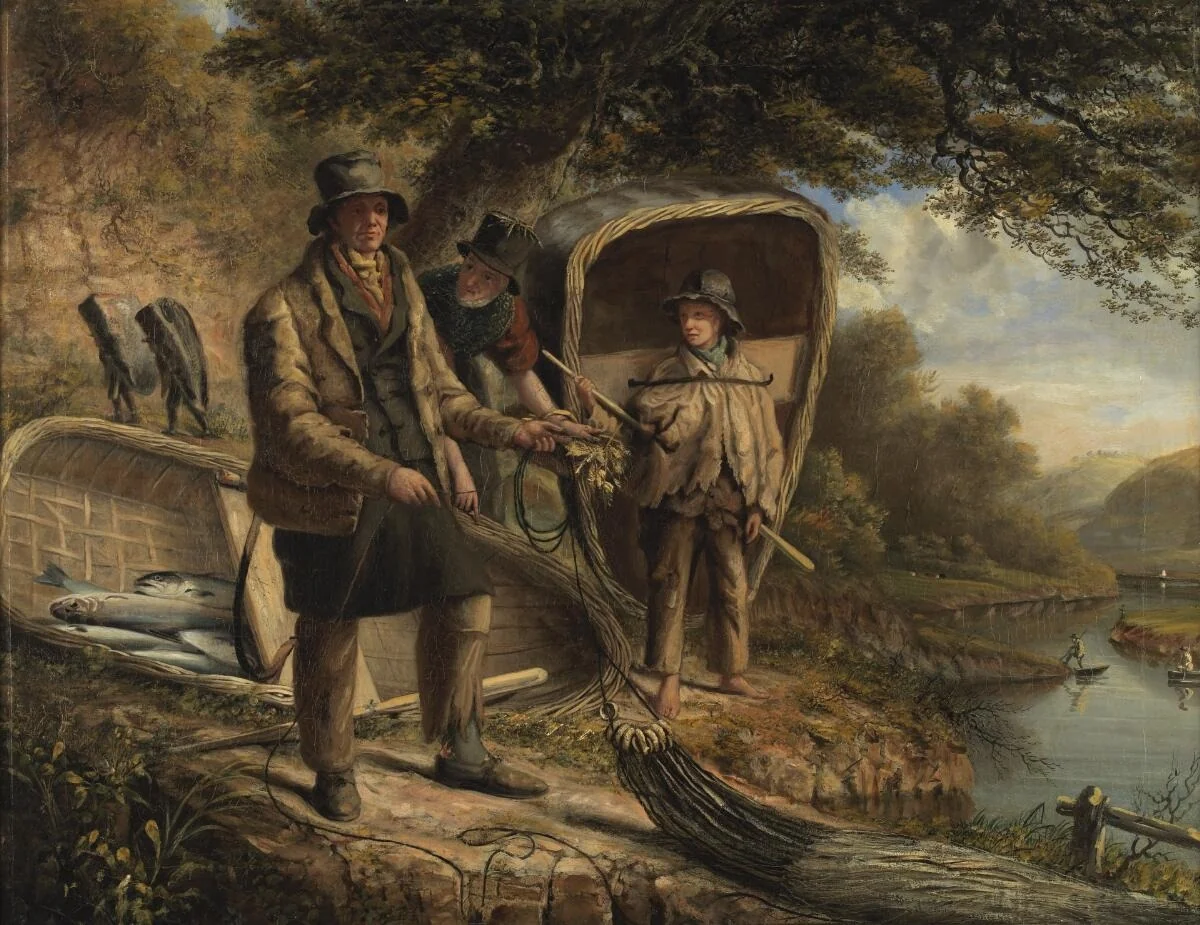 Salmon netting in Wales, detail