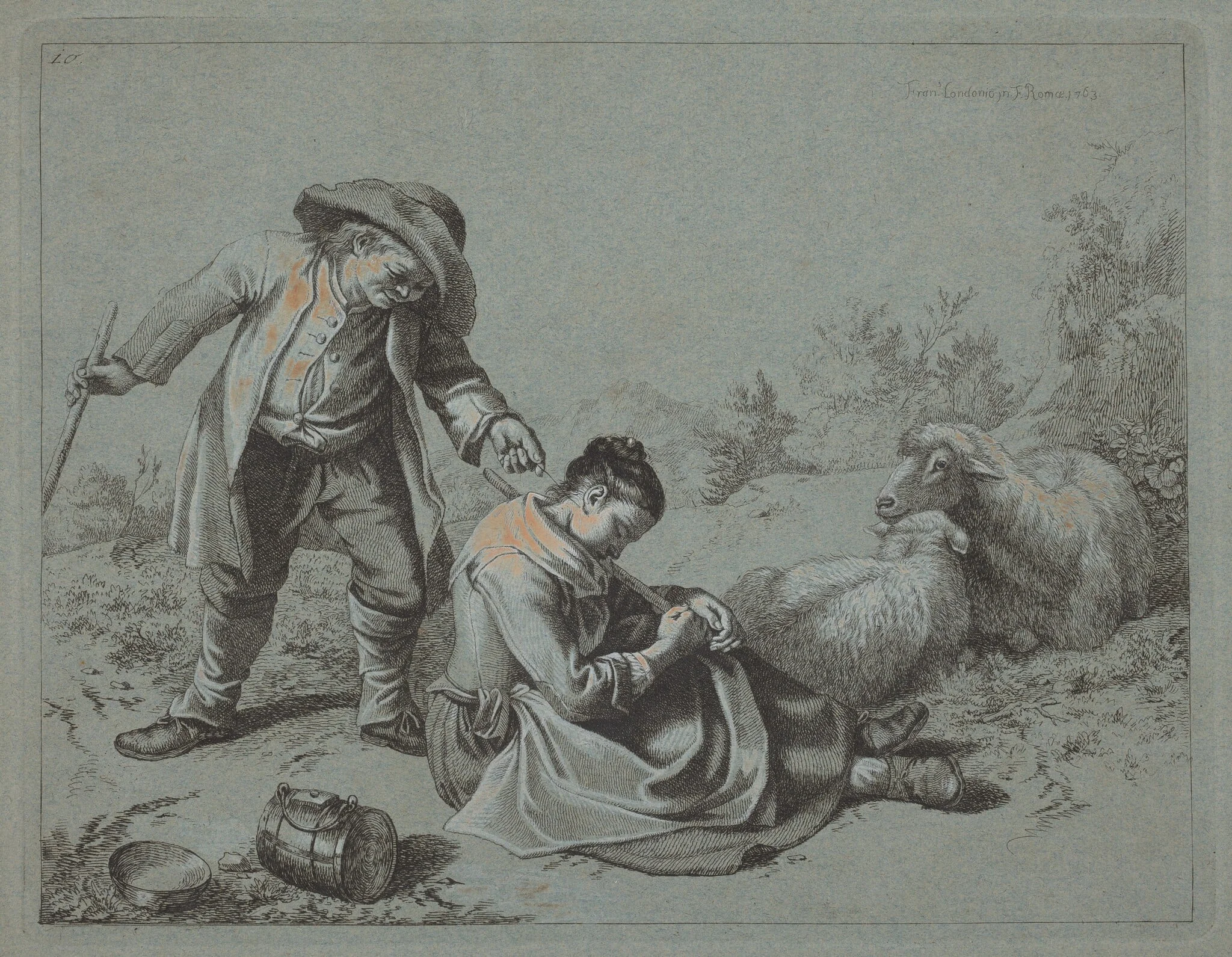 Peasant Teasing a Sleeping Girl with a Twig, detail