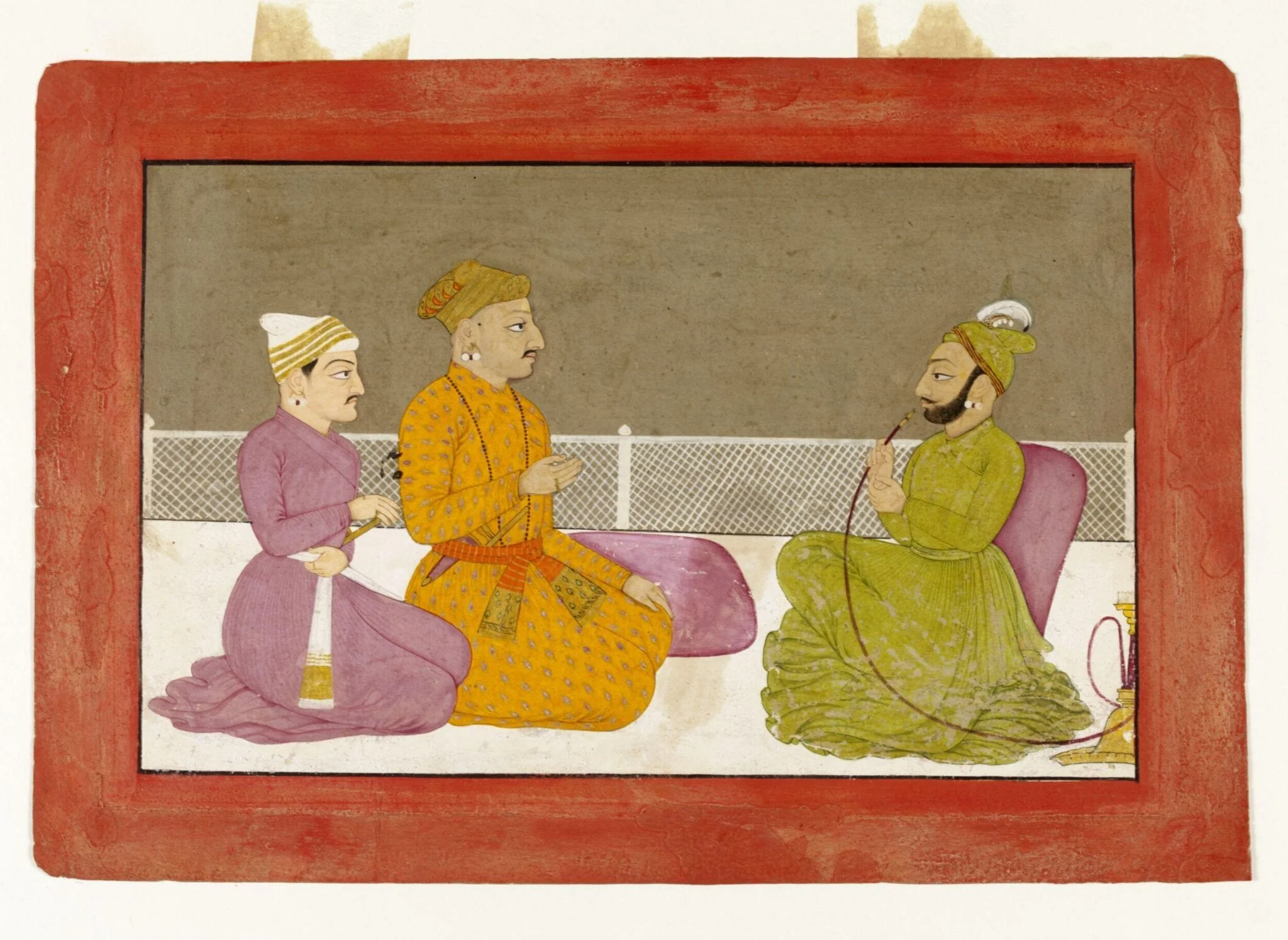 Raja Bhupal Dev of Jasrota, Raja Dalip Singh and Raja Daya Dhat, detail